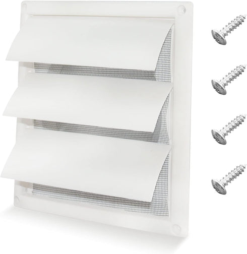 Beaquicy 6'' Louvered Dryer Vent Cover for Exterior Wall Vent Hood Outlet(Total Unit Size 8 x 8 Inches)