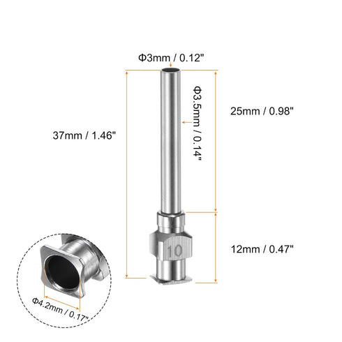 10pcs 10Gauge Stainless Steel Dispensing Needles, 1" All Metal Glue Needle Tube Blunt Tips Luer Lock for Thick Liquids, Ink, Glue, Lab Use...