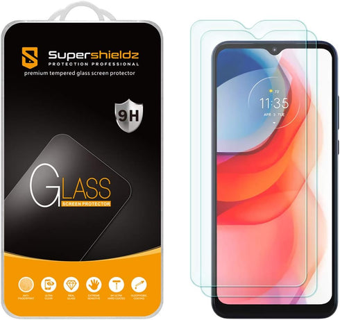 Supershieldz (2 Pack) Designed for Motorola Moto G Play (2021) Tempered Glass Screen Protector, Anti Scratch, Bubble Free...