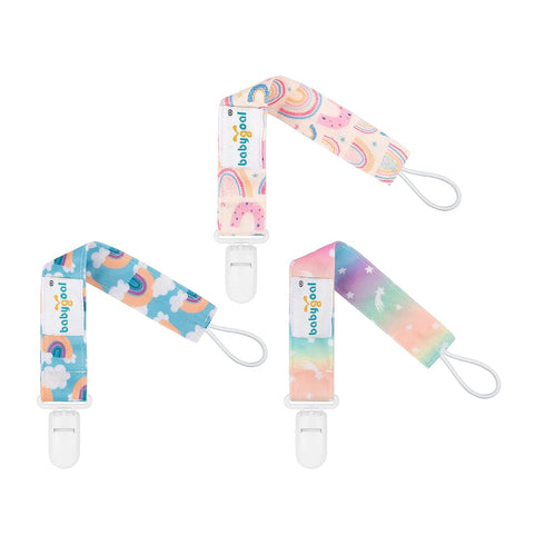 Babygoal Rainbow Pacifier Clips, 6 Pack Binky Paci Holder and Leash for Boys and Girls Fits for Most Pacifier, Binkie Styles & Baby Teethers & Toy...
