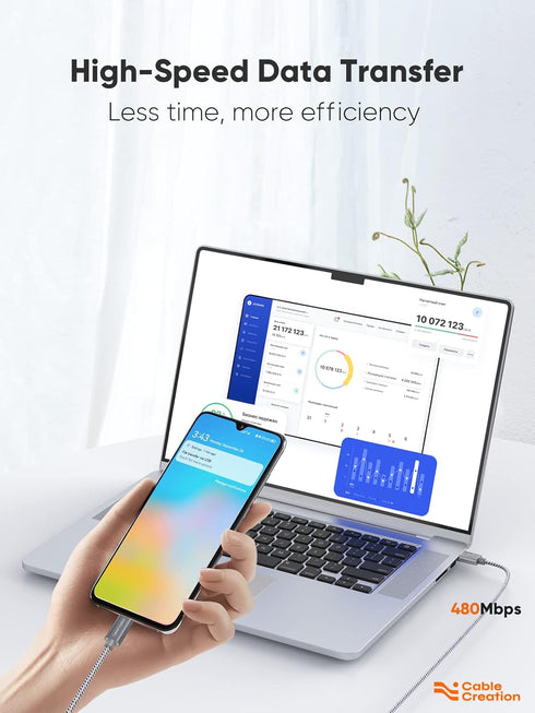 CableCreation USB C Cable 10FT USB A to USB C Cable Braided USB to C Cable Fast Charging Cable 3A 480Mbps Data Compatible with MacBook Air Chromeb...