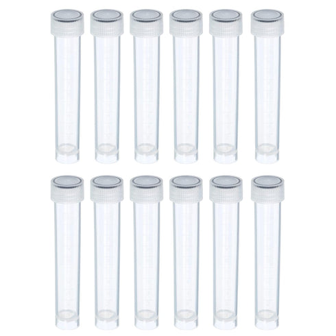 PATIKIL 10mL Plastic Test Tubes, 12 Pack Frozen Container Storage Clear Screw Cap for Lab Laboratory Science, Clear...
