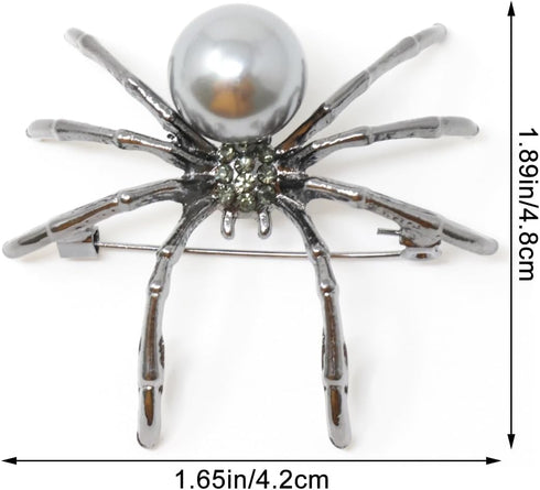 yueton 2Pack Spider Brooch Pins Exquisite Black and Silver Spider Brooch Pins Gothic Personalized Brooches Halloween Pin Accessories for Women...