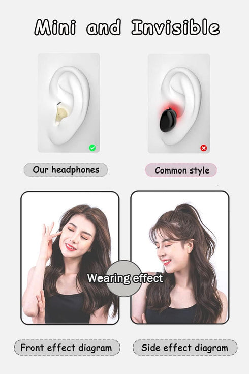 Invisible Earbuds Small Mini Hidden Earbuds for Work, Sleep, Music (Nude)...