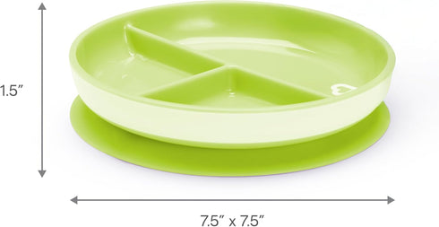 Munchkin Stay Put Suction Plates for Baby and Toddler, 3 Divided Sections , Blue/Green...