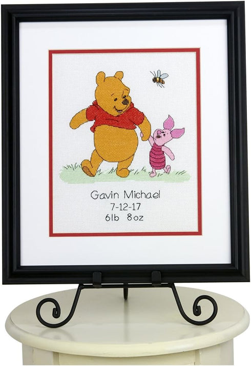 Dimensions 70-35357 Disney Winnie The Pooh Birth Record Counted Cross Stitch Kit, Winnie The Pooh Cross Stitch, 8" x 10"...