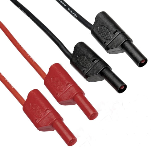 CESS-212 Safety Banana 12 Gauge Wire Silicone Multimeter Test Leads Male to Male, 2 Pairs 8 Plugs...