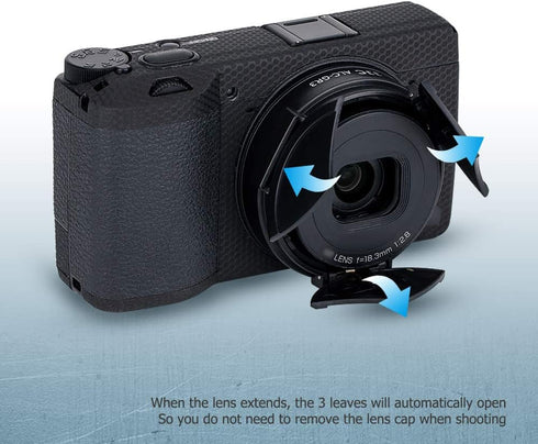 JJC Auto Open and Close Lens Cap Cover for Ricoh GR III GR III HDF GR3 GR3 HDF Digital Camera, Dustproof and Anti-Scratch Lens Protector No Need t...