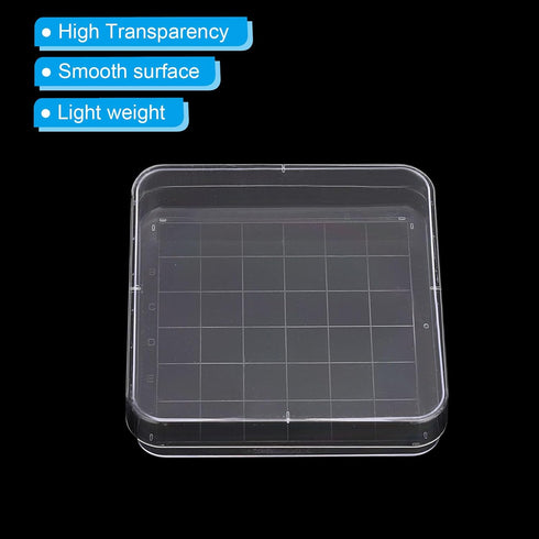 PATIKIL 100mm Plastic Petri Dishes with Cover, 10 Pcs Grid Squares Petri Plates Tissue Culture Plate for Lab Science Experiment, Clear...