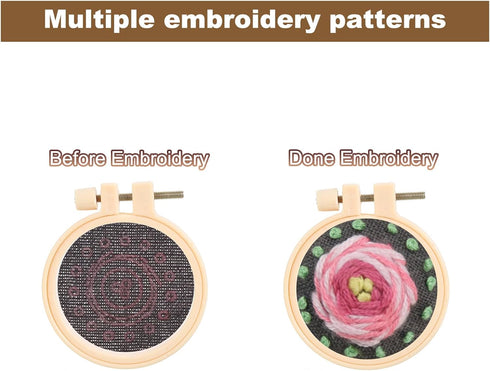 PATIKIL Embroidery Necklace Kit, Embroidery Kit for Beginners Cross Stitch Kits for Beginners Embroidery Kits Small Pendant Hand Crafts for Adults...