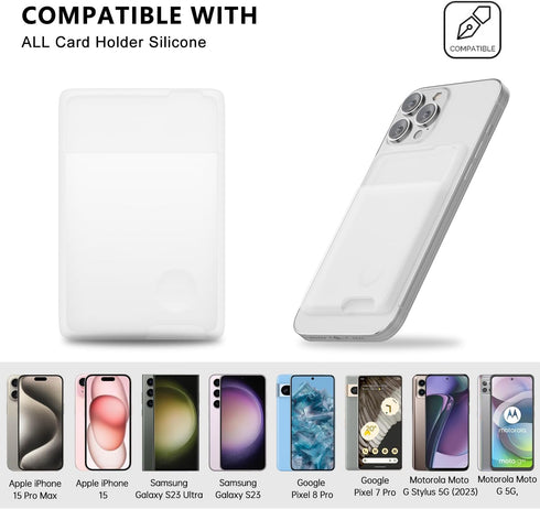 oakxco Phone Wallet Stick On, Secure Phone Card Holder Silicone, Adhesive Pocket Sleeve ID Credit Card, Slim Thin Card Case for Men Women Cute, Co...