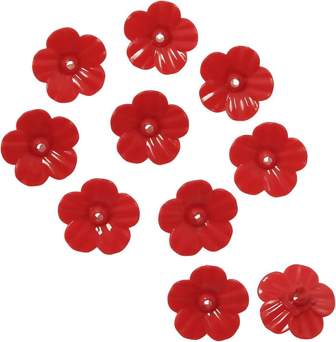 E-outstanding 10 Pcs Hummingbird Feeders Flowers, Feeding Ports Bird Feeder Replacement Parts for Hummingbird Feeder Hanging Feeder, Red...