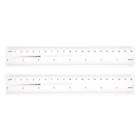 2pcs Film Flexible Ruler 8 Inch 0.5mm Scale PET Plastic Folding Straight Ruler Calibration Soft Ruler Measuring Tool for Factory, Transparent...