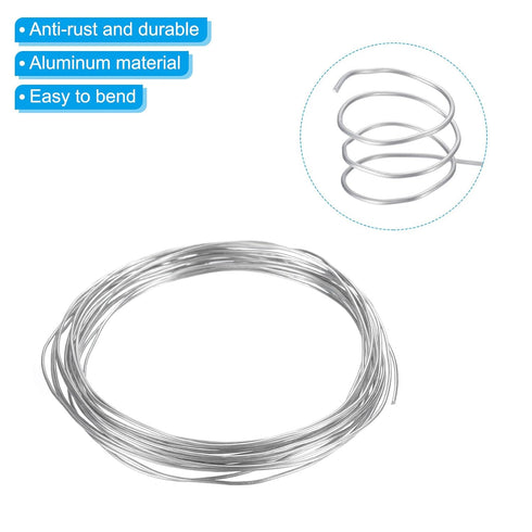 PATIKIL 1mm Bonsai Training Wire, 1 Roll Floral Wire Stems Anodized Aluminum Tree Wire 16.4 Feet Total for Gardening Branch Fixing, White...