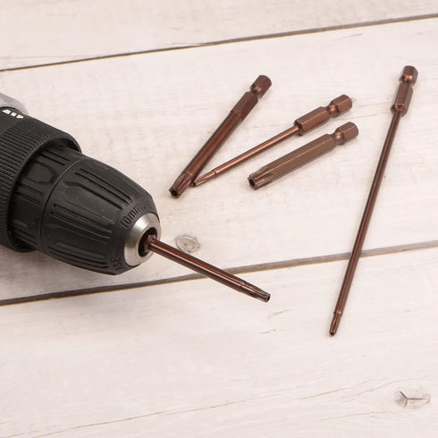 2pcs T30 Torx Bit 1/4" Hex Shank 3" Length Magnetic Security Star Screwdriver Power Tool, Red...