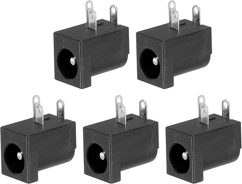 PATIKIL 5.5x2.1mm DC Power Connector, 5 Pack 3 Pin PCB Mounting Female Plug Jack...