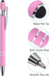 PATIKIL Ballpoint Pen with Stylus Tip, 6 Pack 2 in 1 Metal Pen Black Ink 1.0mm Medium Point Stylus Pen for Touch Screens Style 1, Light Purple...