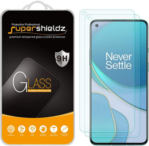 Supershieldz (2 Pack) Designed for OnePlus 8T 5G and OnePlus 8T+ / Plus 5G Tempered Glass Screen Protector, 0.33mm, Anti Scratch, Bubble Free...