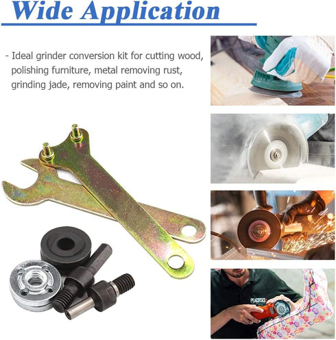 Mesee 6 in 1 Electric Drill Conversion Angle Grinder Adapter Connecting Rod Kit, 6mm & 10mm Arbor Mandrel Adapter with Spanner Variable Shaft Coup...