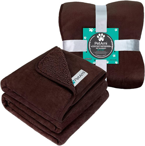 PetAmi Waterproof Dog Blanket for Small Medium Dogs, Pee Proof Pet Blanket for Couch Bed, Reversible Water Proof Blanket for Puppy Indoor Cat, Sof...
