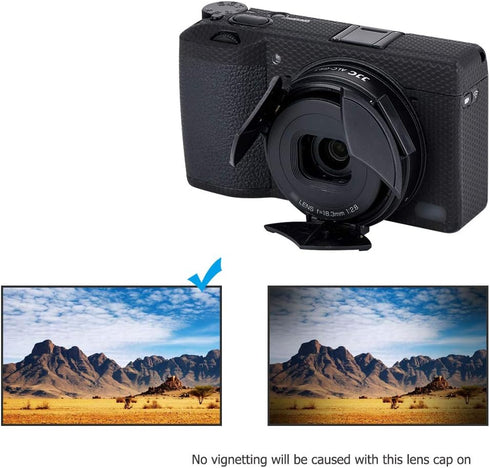 JJC Auto Open and Close Lens Cap Cover for Ricoh GR III GR III HDF GR3 GR3 HDF Digital Camera, Dustproof and Anti-Scratch Lens Protector No Need t...