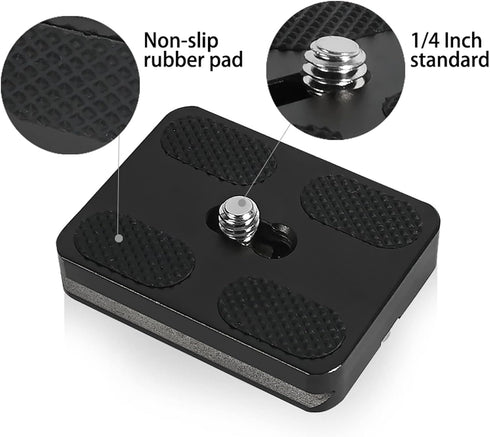 2 PCS Camera PU50 Quick Release Plate with 1/4'' Screw, Aluminum Alloy Universal 38mm Camera Plates Mount for Arca Swiss Clamp Ball Head Gimbals T...
