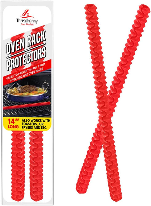 Silicone Oven Rack Shields Guards - Heat Resistant Rack Protector Stove Guards for Range Side Heat Shield for Toaster Oven Protect Against Burns a...