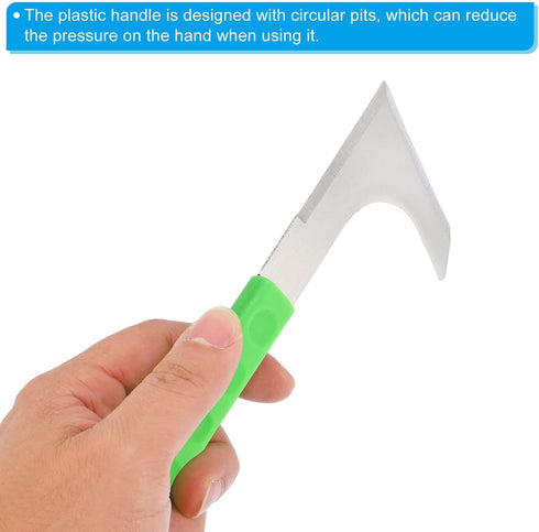 PATIKIL Crack Weeder, 2 Pack Stainless Steel Weeding Knife L-Shape Crevice Weeding Tool Grass Cutter Bush Knife for Gardening, Green...