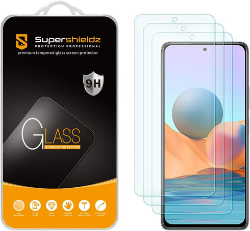 Supershieldz (3 Pack) Designed for Xiaomi (Redmi Note 10 Pro) Tempered Glass Screen Protector, Anti Scratch, Bubble Free...