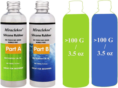 Silicone Mold Making Kit Liquid Silicone Rubber 15A Platinum Silicone Translucent Mold Making Silicone for Casting Resin Molds, Silicone Molds (7 ...