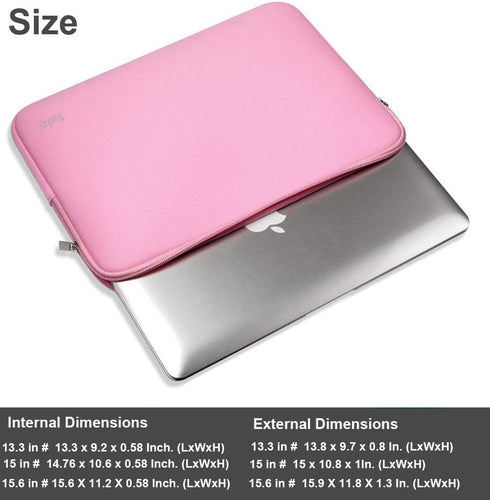 Naukay 15.6 Inch Laptop Sleeve,Resistant Neoprene Laptop Sleeve/Notebook Computer Pocket Case/Tablet Briefcase Carrying Bag - (pink)...