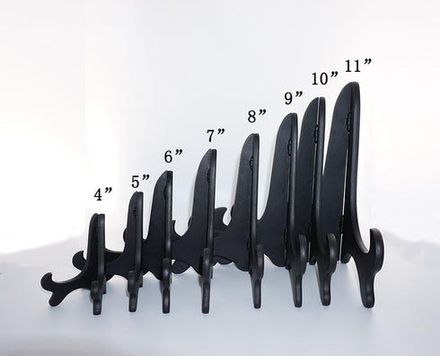 Artliving Black 8" Wood-Like Plastic Easels Plate Display Stands Picture Frame Stand Holder-Set of 4...