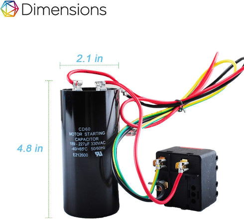 CSR-U2 Hard Start kit for 3.5 to 5 Ton Units, HVAC Hard Start Kit for Air Conditioner, AC Hard Start Capacitor Kit...