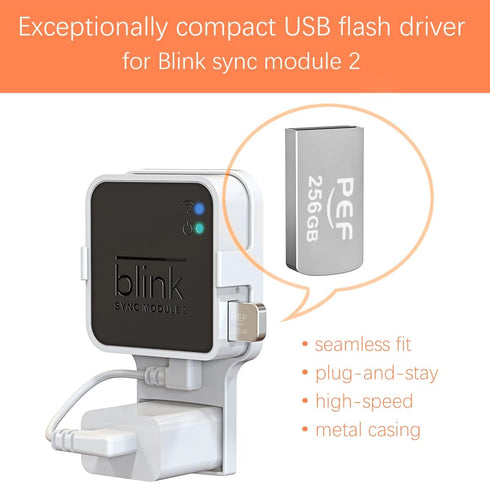 256GB Blink USB Flash Drive for Local Video Storage and The Outlet Mount for Blink Sync Module 2(Blink Add-On Sync Module 2 Itself is NOT Included...