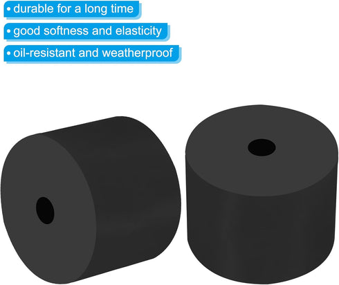 PATIKIL Multi Purpose Rubber Spacer, 4 Pcs 2"OD 0.3"ID 1.6"Thick Neoprene Round Anti-Vibration Isolation Pads Isolator Rubber Bushings Spacer Wash...