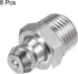 8pcs 201 Stainless Steel Straight Grease Fitting PT1/8"-28 SAE Thread Hydraulic Grease Nipple Accessories for Car...