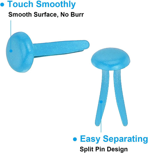 PATIKIL 200 PCS Paper Brass Fasteners Split Pins Pastel Mini Metal Brads Round Head Plated Fastener for Craft Art Scrapbooking DIY Supplies, Light...