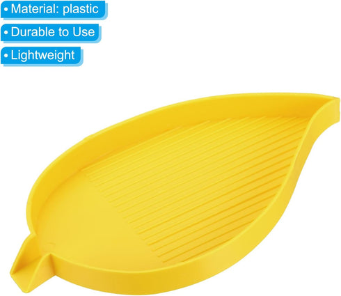 PATIKIL 2pcs Diamond Painted Tray, 15x9cm Diamond Art Trays Leaf Bead Rhinestone Sorting Tray Organizer Large Plate Craft Tool, Yellow...