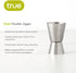 True Dual Double Jigger for Bartending, Stainless Steel Measured Jiggers, Cocktails, Mocktails, Barware, Home Bar Accessories, 1 oz & 0.75 oz Set ...