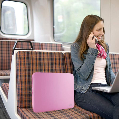 Naukay 15.6 Inch Laptop Sleeve,Resistant Neoprene Laptop Sleeve/Notebook Computer Pocket Case/Tablet Briefcase Carrying Bag - (pink)...