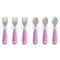 Munchkin® Raise™ Toddler Fork and Spoon Utensil Set, Rest Keeps Tip Off Table, BPA Free, 6 Pack, Purple...