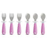 Munchkin® Raise™ Toddler Fork and Spoon Utensil Set, Rest Keeps Tip Off Table, BPA Free, 6 Pack, Purple...