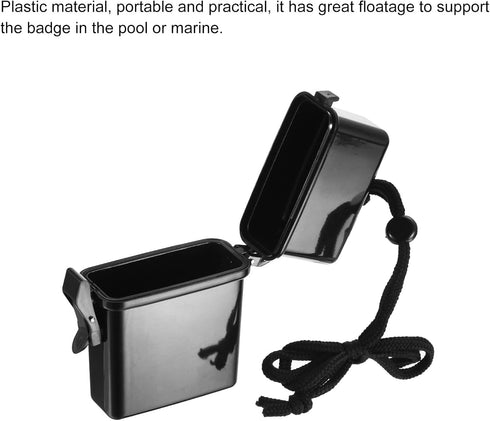 PATIKIL Waterproof ID Card Badge Holder, 2 Pack Floating Sports Case Locker with Lanyard Buoyant Case Box, Black...