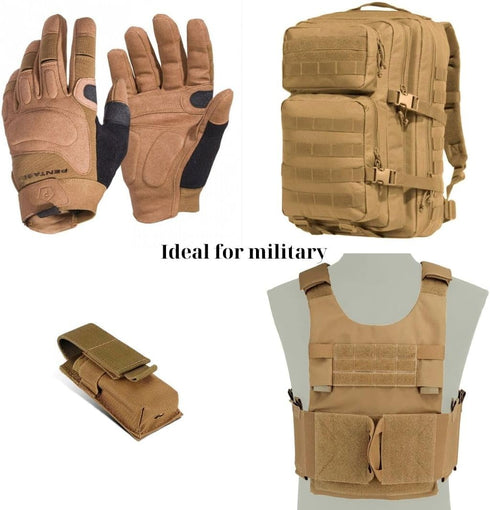 5/8 inch Wide Beige Sew on Hook and Loop Tape Non-Adhesive 1 Yd Length Tan Nylon Hook Loop Tape Fabric Fastener Set for Military Form Bags Clothes...