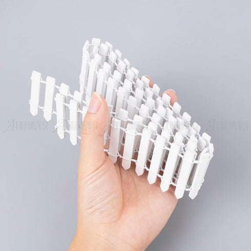 AUEAR, 35 Inch Long Mini Fairy Garden Fence Wood Ornament Wooden Decorative Miniature Picket Fence for Dollhouse DIY Crafts Project (White, 4-Pack...