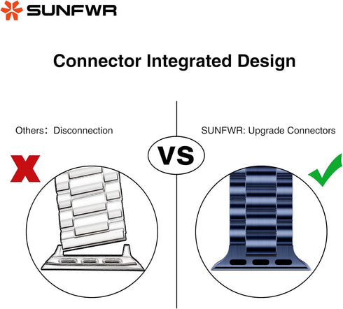 SUNFWR Stainless Steel Watch Band, DarkBlue 42mm/44mm/45mm for Apple Watch Series 9/8/7/6/5/4/3/2/1/SE/SE2, Adjustable Metal iWatch Band with Case...