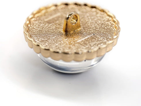 20 pcs Clear Glass Dome Black Shimmer Layer Sewing Metal Shank Coat Buttons -25mm -1"...