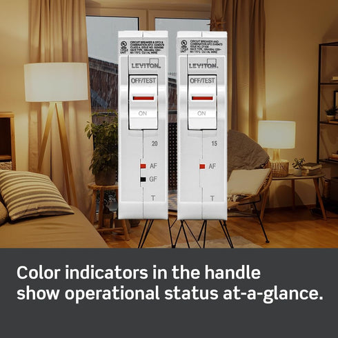Leviton LB250-T 50A 2-Pole Plug-On Standard Branch Circuit Breaker, Thermal Magnetic, 120/240 VAC, White...