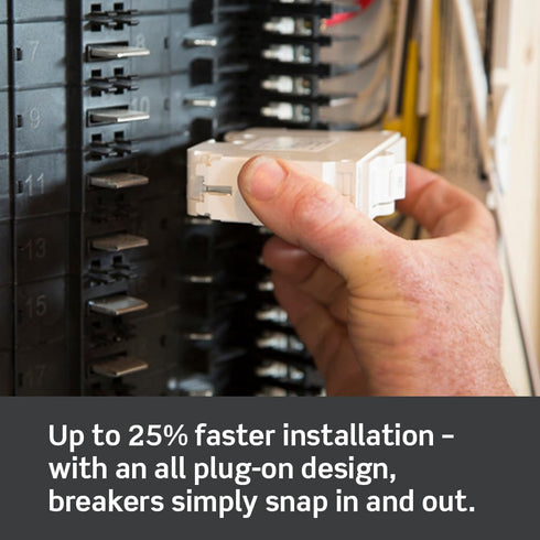 Leviton LB215-T 15A 2-Pole Plug-On Standard Branch Circuit Breaker, Thermal Magnetic, 120/240 VAC, White...