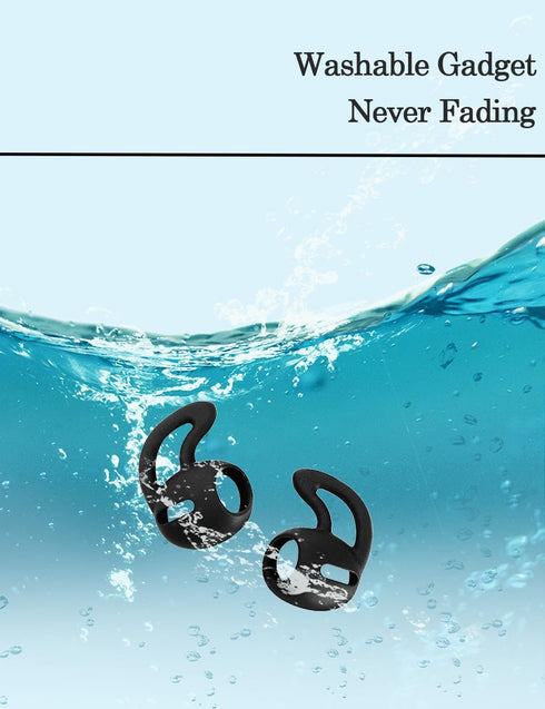 DUKABEL Ear Hook Covers for Earbud Headphones, 5 Pairs Soft Silicon Earhooks Ear Loops with Wings Compatible with Apple Airpods, Samsung Earbuds(B...